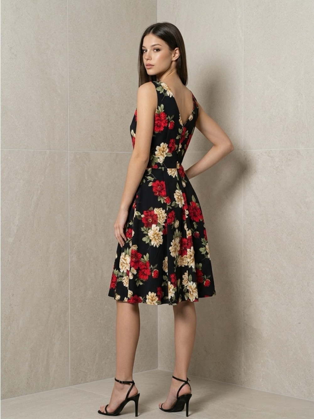 Vintage IXIA Floral Fit & Flare Dress - Picture 4 of 6
